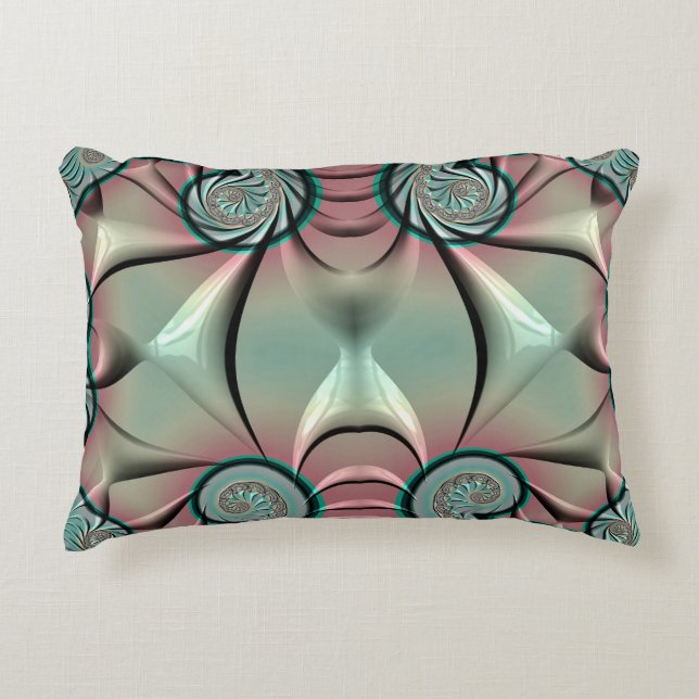 ~DRAGON WINGS Green Pink ~ Fraktal Design ~ Dekokissen (Vorderseite)