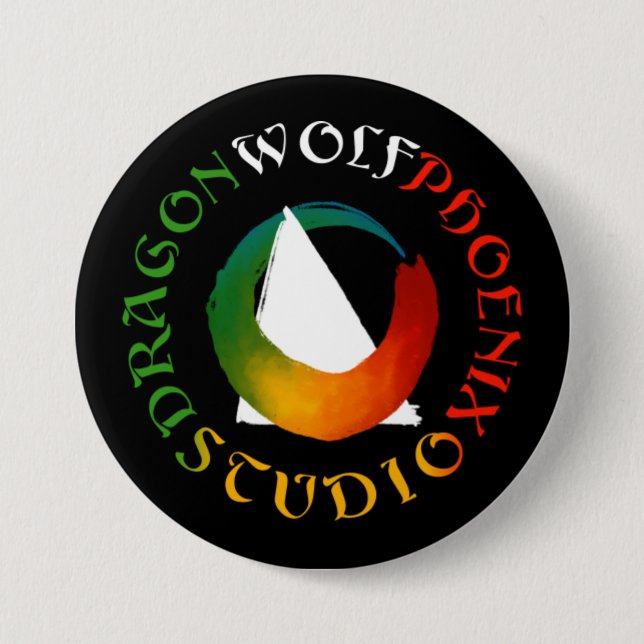 Dragon Wolf Phoenix Studio Knopf Button (Vorderseite)