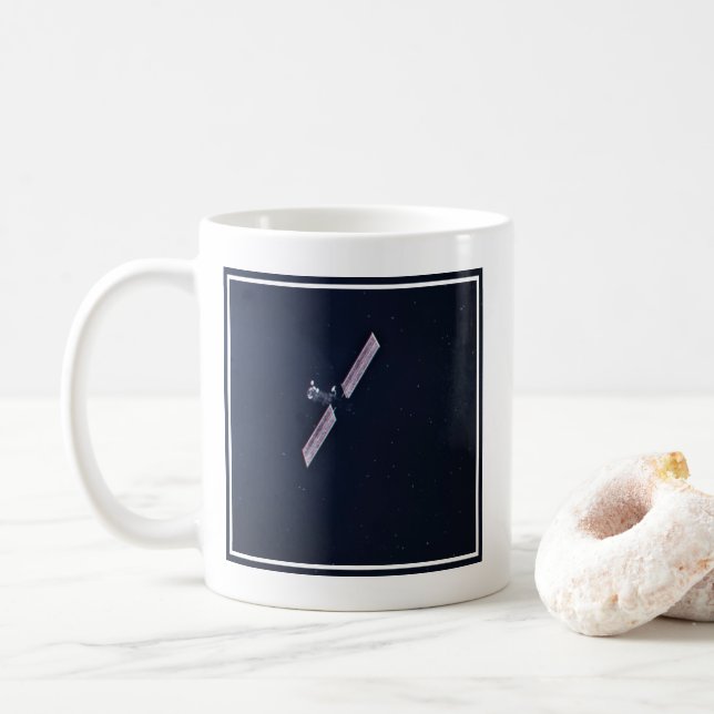 Dragon Xl Spacecraft nähert sich einem Lunar Gatew Kaffeetasse (Mit Donut)