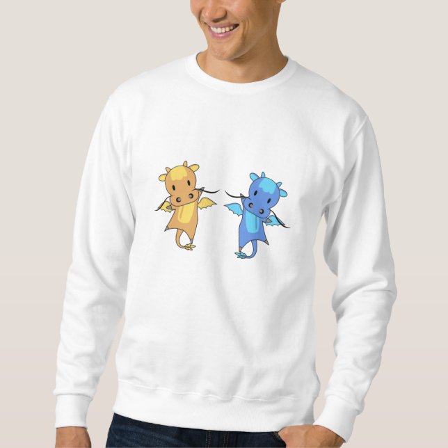 Dragon Yellow Blue Dragon Faible Tale Fantasy Sweatshirt (Vorderseite)