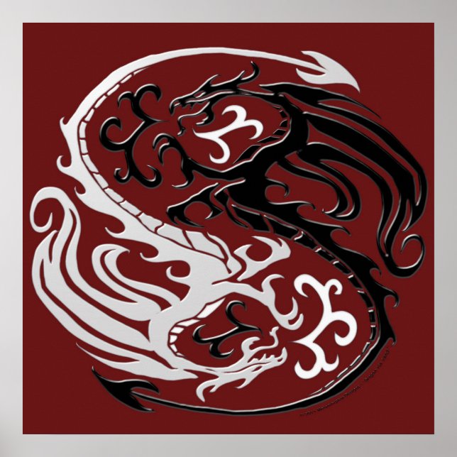 Dragon Yin Yang Print Poster (Vorne)