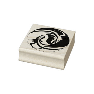 Dragon Yin Yang Rubber Briefmarke Gummistempel