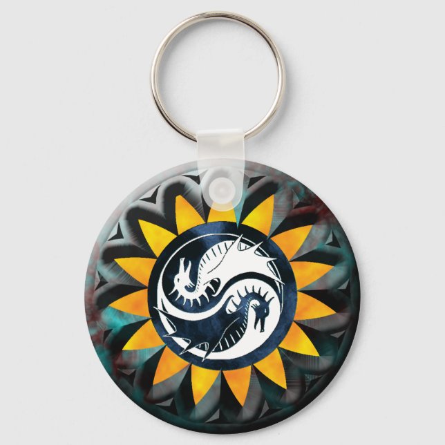 Dragon Yin Yang Schlüsselanhänger (Vorderseite)
