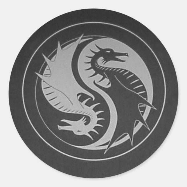 Dragon Yin/Yang Sticker (Vorderseite)