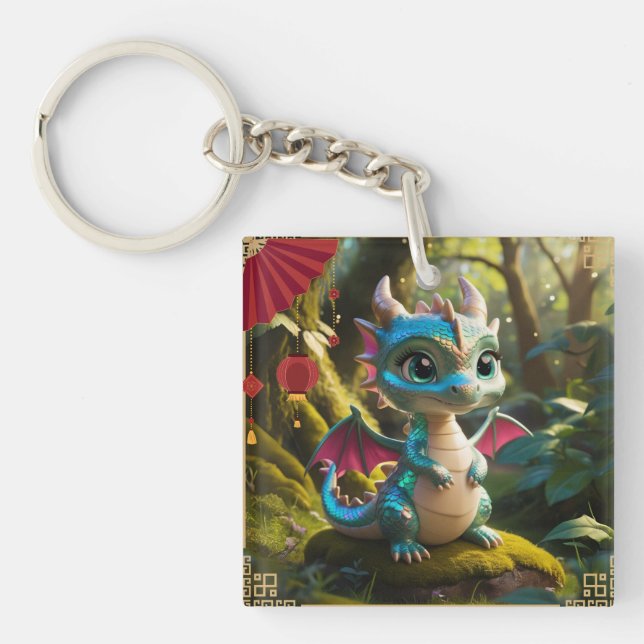 Dragon Zodiac Sign Schlüsselanhänger (Vorderseite)