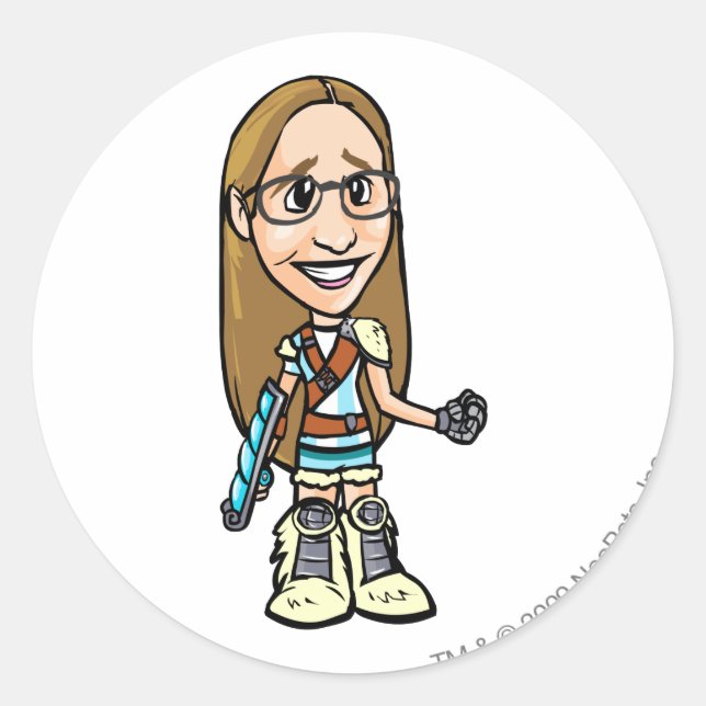 Dragona Terror Mountain Staff Player Runder Aufkleber (Vorderseite)