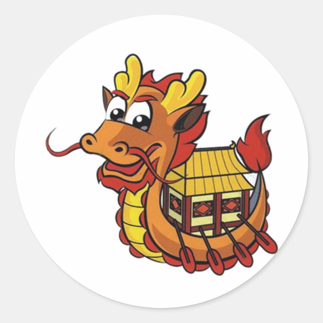 Dragonboat Runder Aufkleber (Vorderseite)