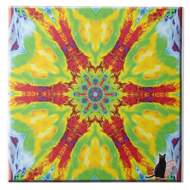 Dragoneye Kaleidoscope Tile Fliese (Vorderseite)