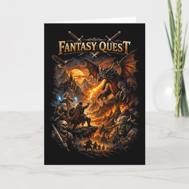 Dragonfire Quest Feiertagskarte (Vorderseite)