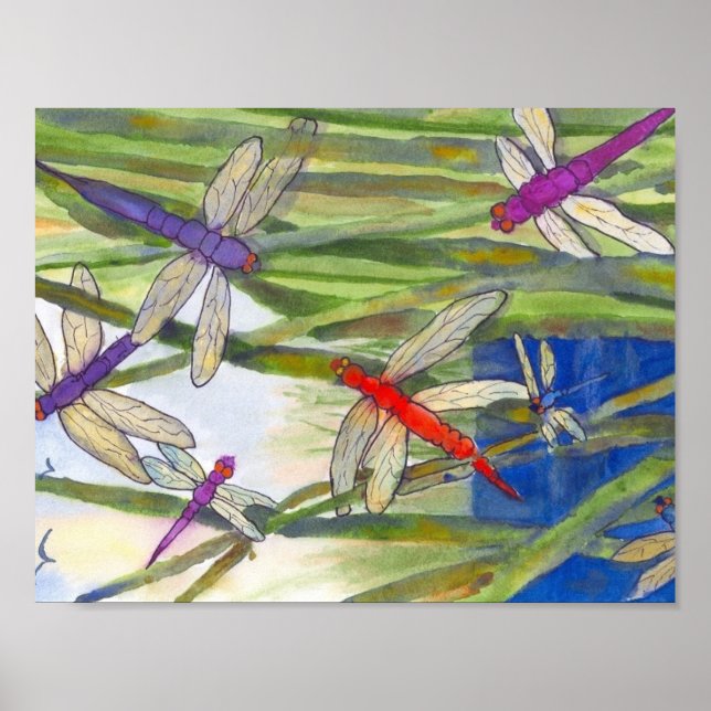 Dragonfis Summer Poster von Roseann Meserve (Vorne)