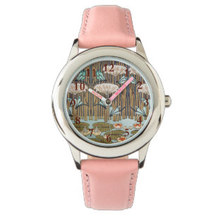 Dragonfis Water Lilies Marsh Art Nouveau Armbanduhr