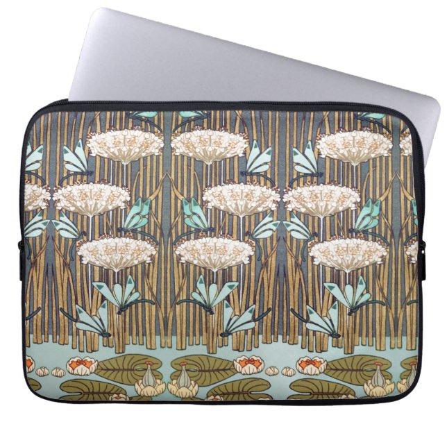 Dragonfis Water Lilies Marsh Art Nouveau Laptopschutzhülle (Vorderseite)