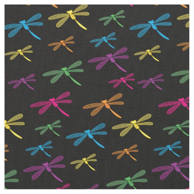 Dragonfische farbenfrohe Drachenfliege Rainbow Bla Stoff (Nahaufnahme)