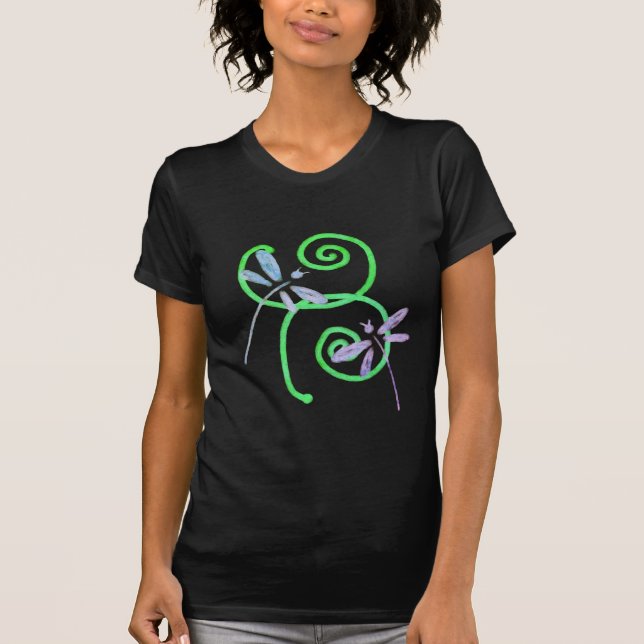 Dragonflies Abstrakte Kunst zu tragen T-Shirt (Vorderseite)