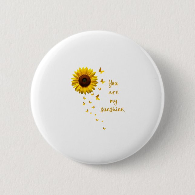 Dragonflies and Sunflower You Are My Sunshine Button (Vorderseite)