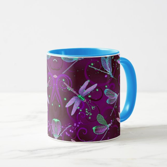 Dragonflies Lila Dreams 11oz Combo Tasse (VorderseiteRechts)