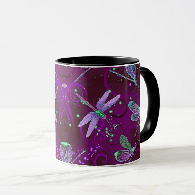 Dragonflies Lila Dreams 11oz Combo-Tasse Tasse (VorderseiteRechts)