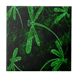 Dragonflies Neon Green Fliese