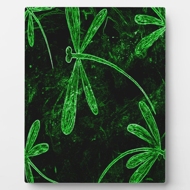 Dragonflies Neon Green Fotoplatte (Vorderseite)