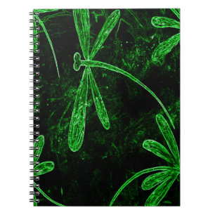 Dragonflies Neon Green Notizblock