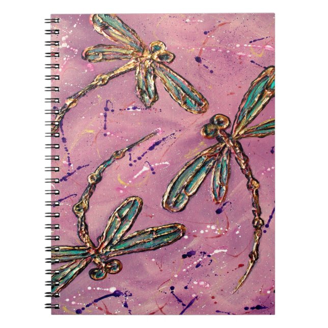 Dragonflies Pink Fizz Notizblock (Vorderseite)