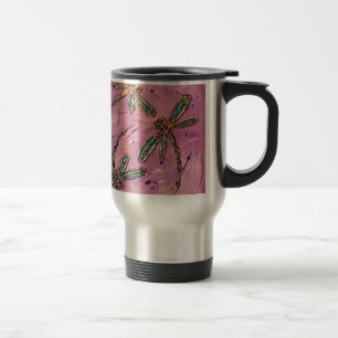 Dragonflies Pink Fizz Reisebecher