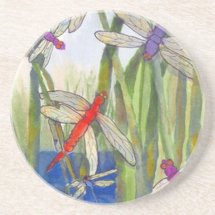 Dragonflies Summer Sandstein Untersetzer