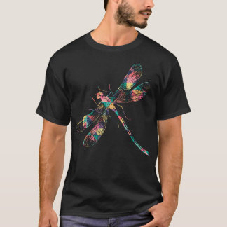 Dragonfly Abstract Color Summer Swarm Nymph Lover T-Shirt