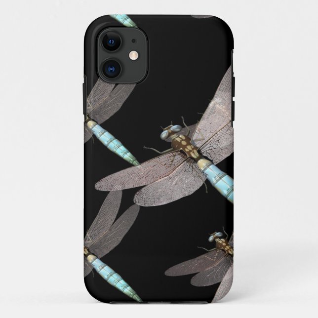 Dragonfly Air Force auf Black Case Mate iPhone Fal (Rückseite)