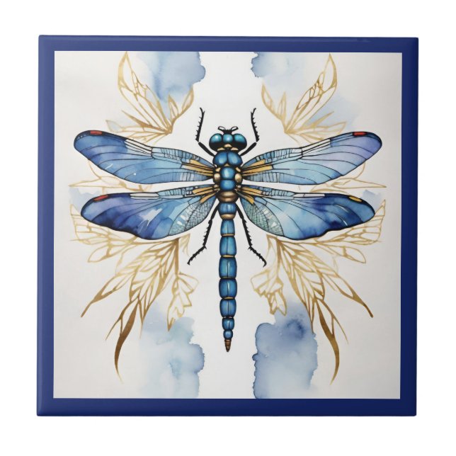 Dragonfly Alcohol Ink Fliese (Vorderseite)
