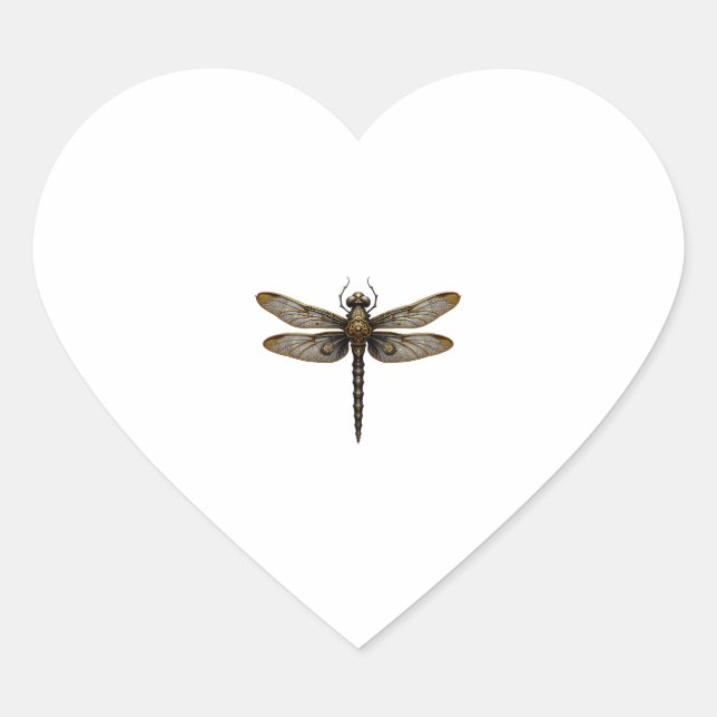 Dragonfly Animal Art Graphic Dragonfly (2) Herz-Aufkleber (Vorderseite)