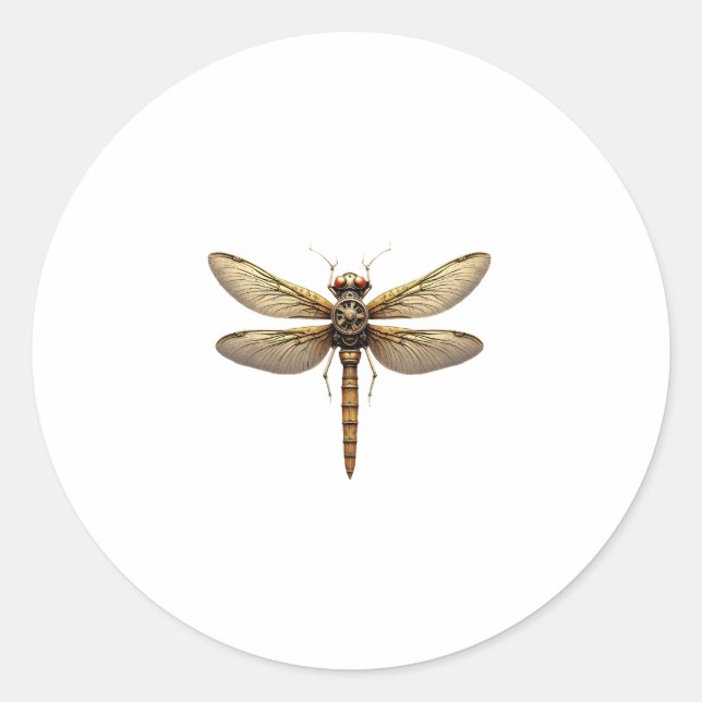 Dragonfly Animal Art Graphic Dragonfly Runder Aufkleber (Vorderseite)
