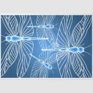 Dragonfly Aqua Dragonflies Decoupage Seidenpapier