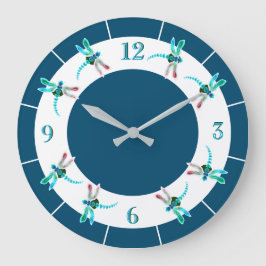 Dragonfly | Aquamarine Rundwanduhr Große Wanduhr
