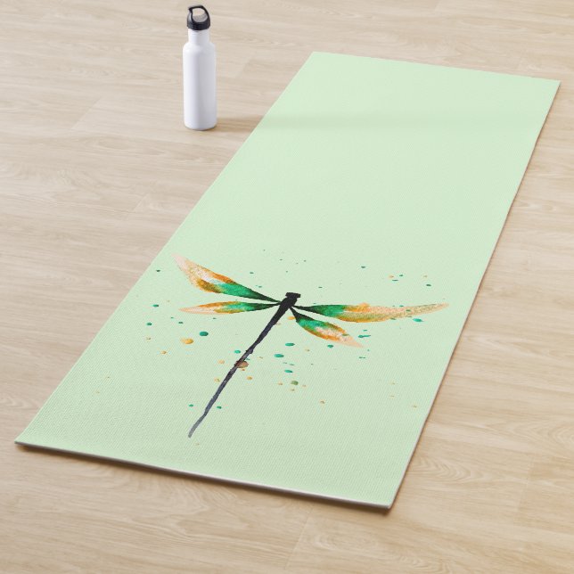Dragonfly Aquarellkunst ruhige grüne Natur Yogamatte (Beispiel)