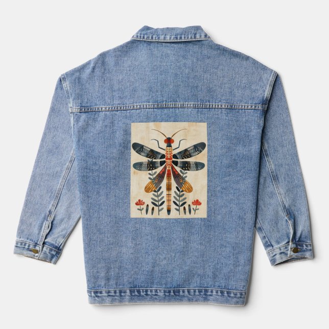 DRAGONFLY ART DENIM JEAN JACK JEANSJACKE (Rückseite)