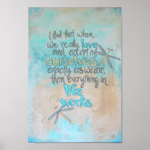 Dragonfly Art - Life Works Quote   Poster