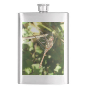 Dragonfly auf einer Twig-Flasche Flachmann