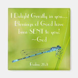 Dragonfly Bibel Vers Psalm 21:3 Magnet