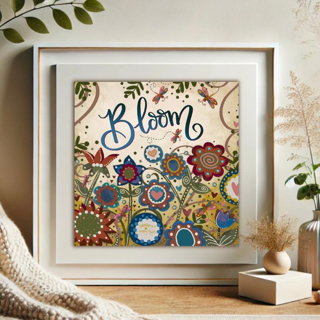 Dragonfly Bloral Bloom Inspirierend Inspirivity Poster (Von Creator hochgeladen)