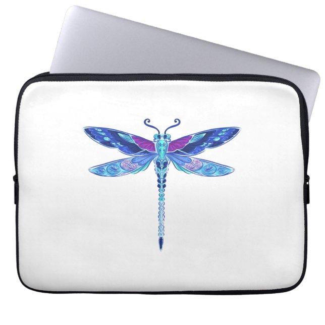 Dragonfly Blue Moon Peace Schild Sonnenblume Laptopschutzhülle (Vorderseite)