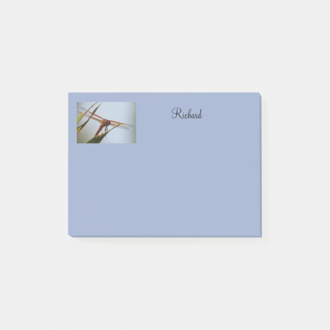 Dragonfly Blue Personalisiert Post It Notes 4x3 Post-it Klebezettel (Vorderseite)