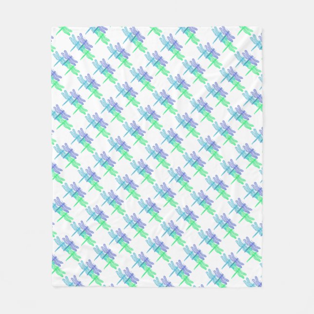 Dragonfly Blues Fleece Blanket (Vorderseite)