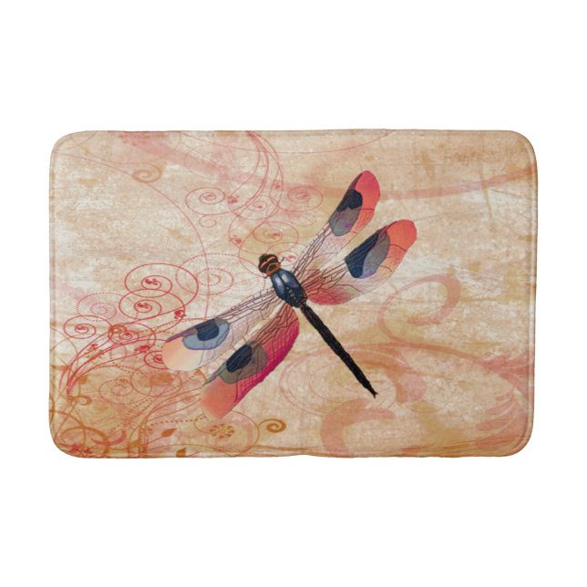 Dragonfly Blühe Bath Mat Badematte (Vorderseite)