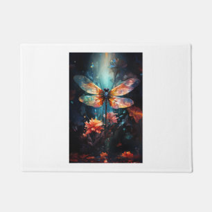Dragonfly Blume Kunst, Dichtung Fußmatte