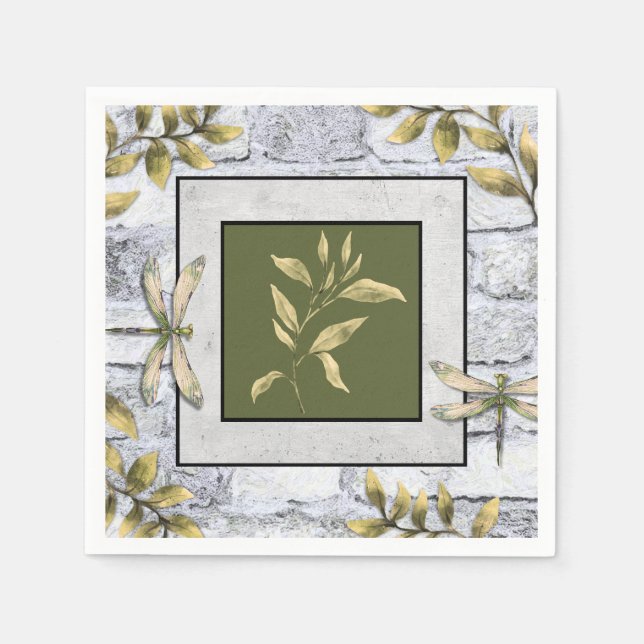 Dragonfly Botanic Paper Napkin Serviette (Vorderseite)