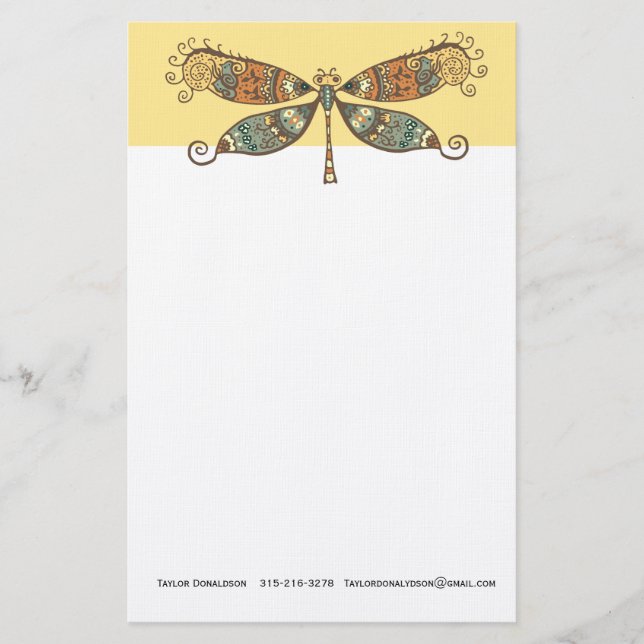 Dragonfly Briefpapier (Vorderseite)