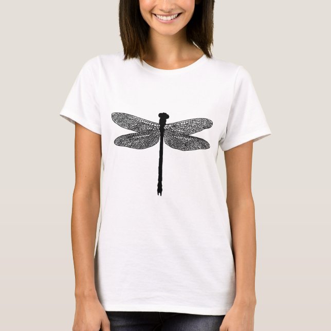 Dragonfly Bug Insect Silhouette Art T-Shirt (Vorderseite)