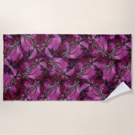 Dragonfly Burgundy Flit Beach Handtuch