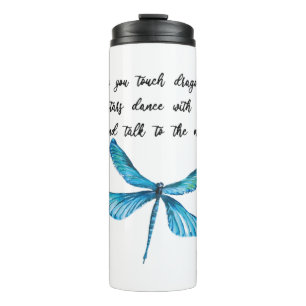 Dragonfly Butterfly Floral drucken Geschenk Sprich Thermosbecher